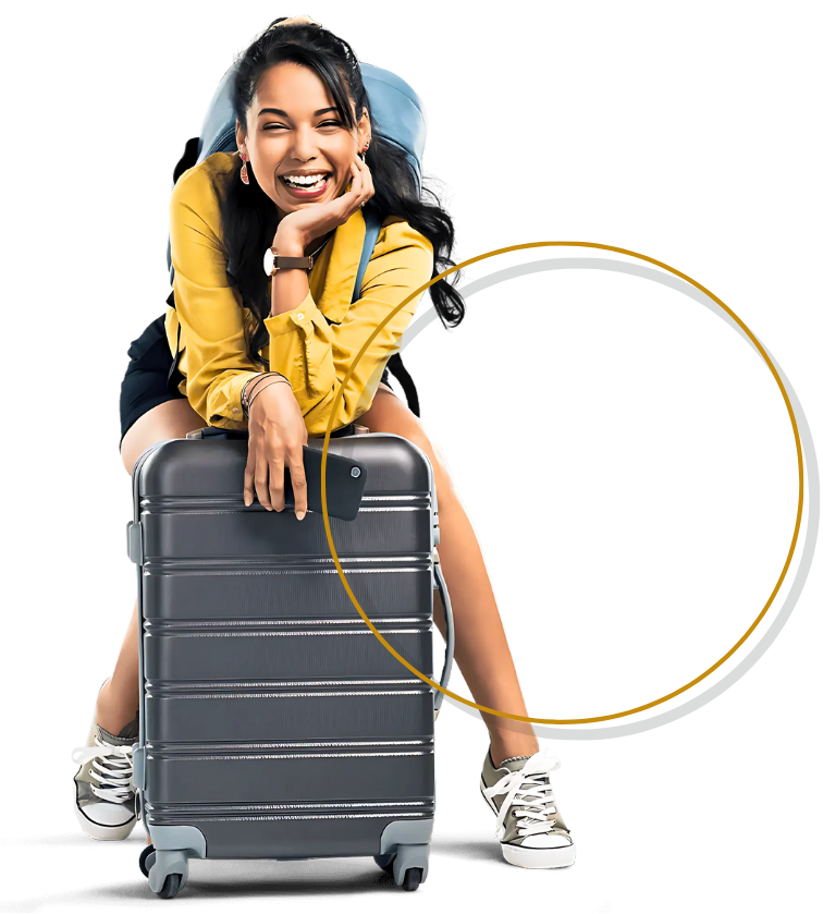 Girl with luggage